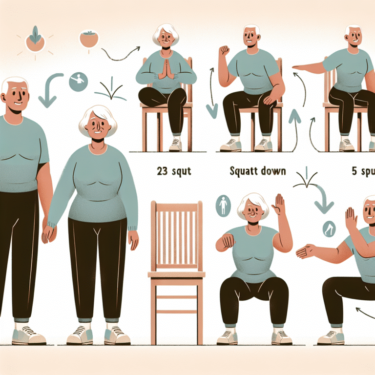 chair squat progression for senior leg strength at home