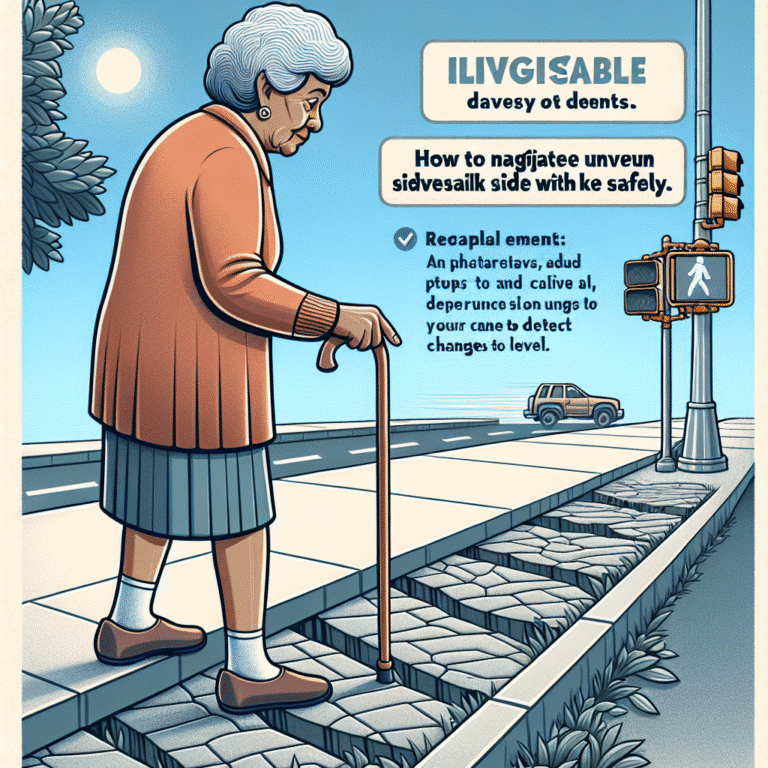 how to navigate uneven sidewalks with a cane safely