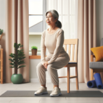 chair squat safety tips for seniors exercising at home